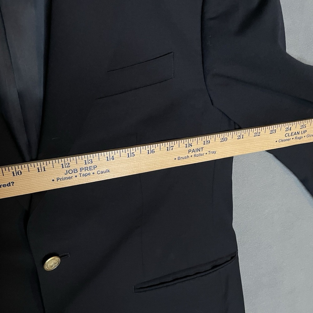 Chaps Ralph Lauren Vtg Wool Blazer 40R Navy Suit Jacket Gold Button Sport Coat - Picture 5 of 8